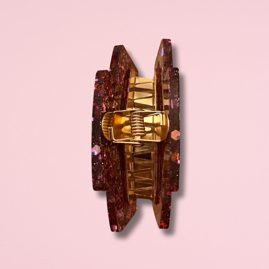 Pince à cheveux - Rose et Kaki