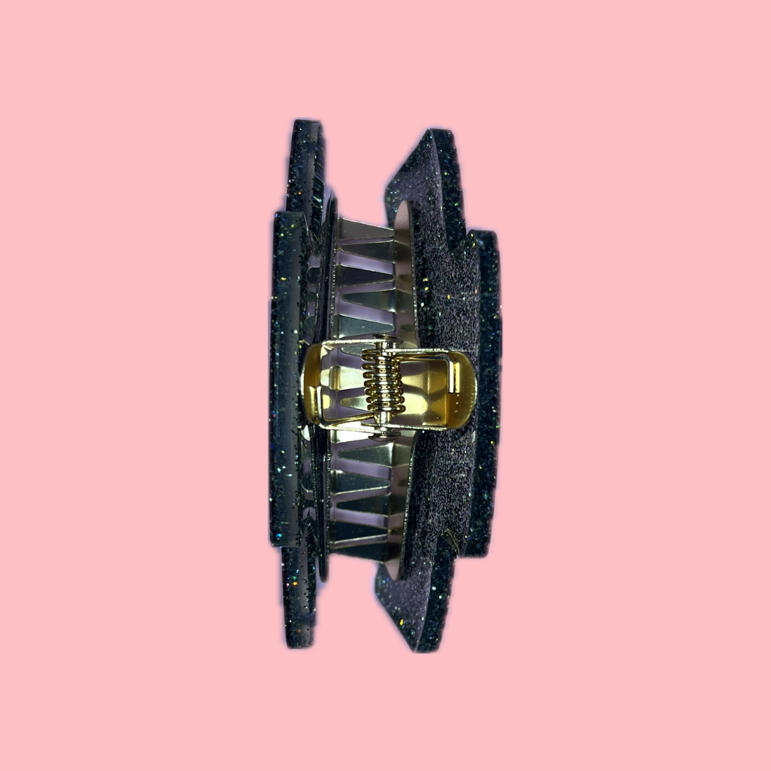 Pince à cheveux - Paillettes vertes forêt