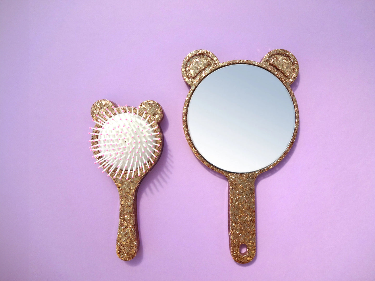 Duo Brosse & Miroir Enfant • Ours Doré