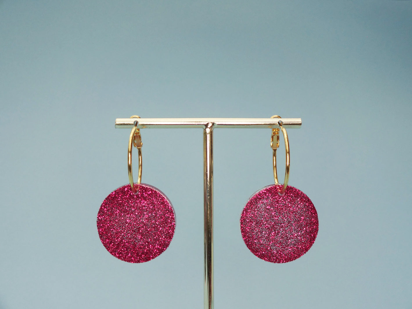 Créoles rondes • Rose Fushia