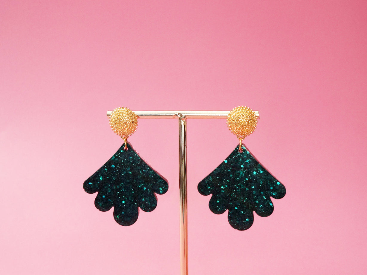 BO Coquillage doré • Vert émeraude