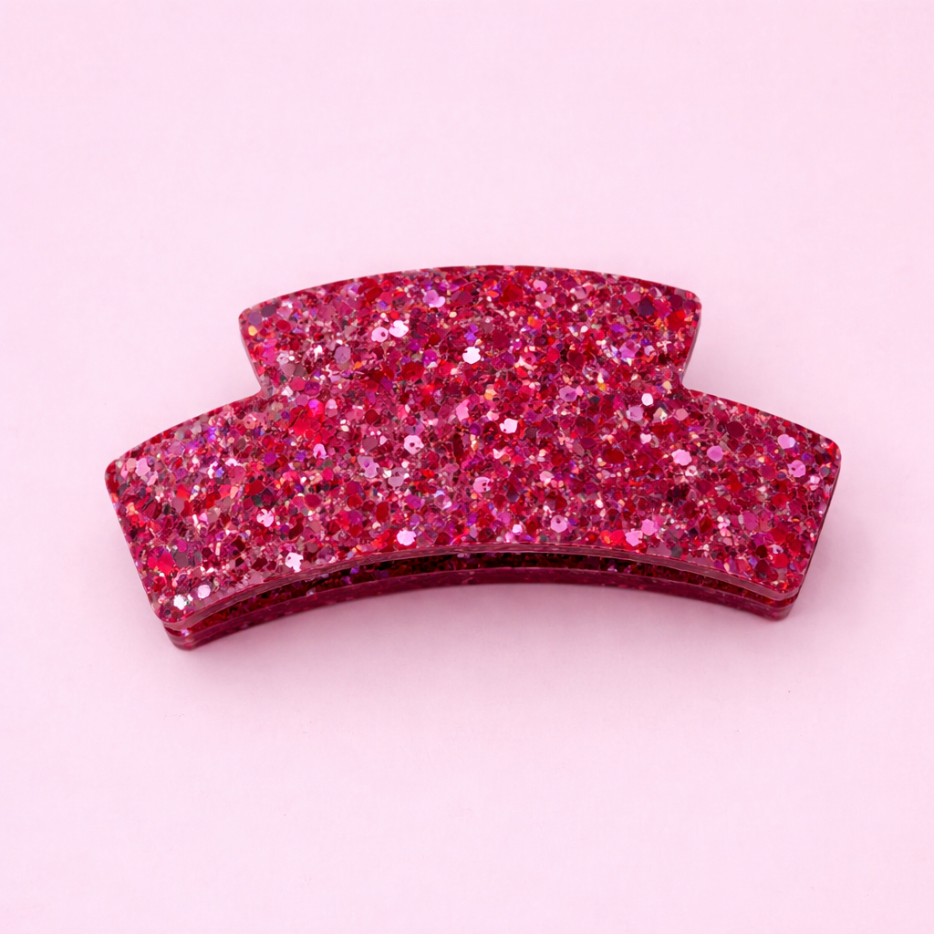 Pince à cheveux - Rose et Rouge